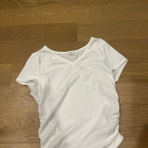 SHEIN White Short Sleeve V-Neck Tee